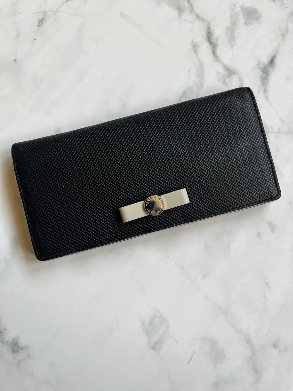 Marc By Marc Jacobs Black Leather Wallet with Bow Accent